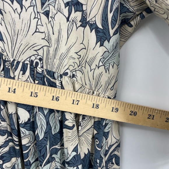 Cheeky vintage floral print shirt dress blue cream one size - Picture 9 of 9